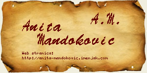Anita Mandoković vizit kartica